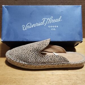 Universal Thread Brown and Black Leopard-Print Espadrille Mule